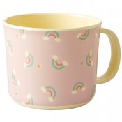 Rainbow print melamin cup ingår i baby dinner set från Rice
